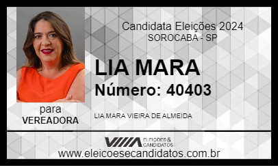 Candidato LIA MARA 2024 - SOROCABA - Eleições