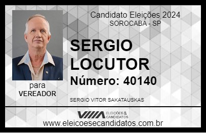 Candidato SERGIO LOCUTOR 2024 - SOROCABA - Eleições