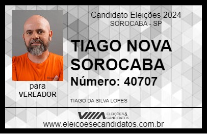 Candidato TIAGO NOVA SOROCABA 2024 - SOROCABA - Eleições