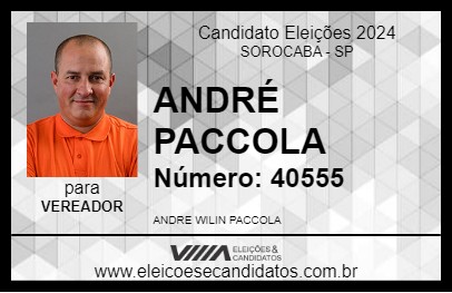 Candidato ANDRÉ PACCOLA 2024 - SOROCABA - Eleições