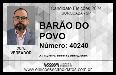 Candidato BARÃO DO POVO 2024 - SOROCABA - Eleições