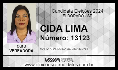 Candidato CIDA LIMA 2024 - ELDORADO - Eleições