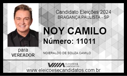 Candidato NOY CAMILO 2024 - BRAGANÇA PAULISTA - Eleições