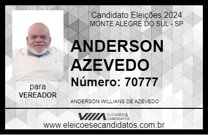 Candidato ANDERSON AZEVEDO 2024 - MONTE ALEGRE DO SUL - Eleições