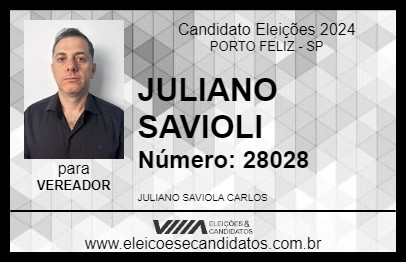 Candidato JULIANO SAVIOLI 2024 - PORTO FELIZ - Eleições