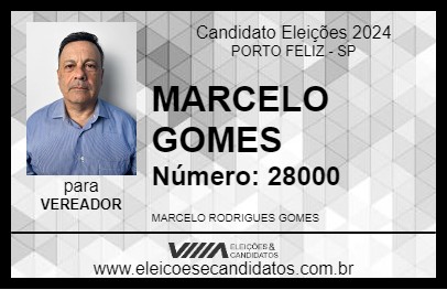 Candidato MARCELO GOMES 2024 - PORTO FELIZ - Eleições