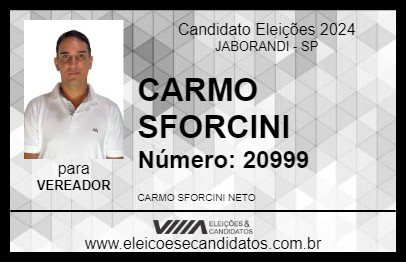 Candidato CARMO SFORCINI 2024 - JABORANDI - Eleições