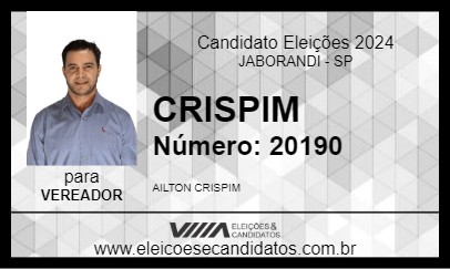 Candidato CRISPIM 2024 - JABORANDI - Eleições