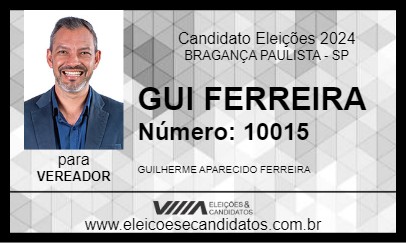 Candidato GUI FERREIRA 2024 - BRAGANÇA PAULISTA - Eleições