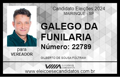 Candidato GALEGO DA FUNILARIA 2024 - MAIRINQUE - Eleições