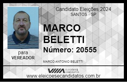 Candidato MARCO BELETTI 2024 - SANTOS - Eleições