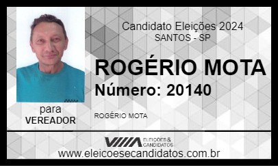 Candidato ROGÉRIO MOTA 2024 - SANTOS - Eleições