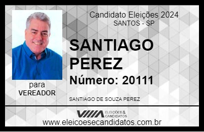 Candidato SANTIAGO PEREZ 2024 - SANTOS - Eleições