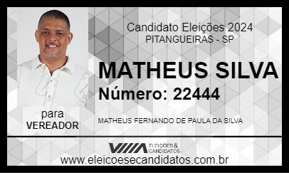 Candidato MATHEUS SILVA 2024 - PITANGUEIRAS - Eleições