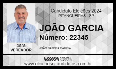 Candidato JOÃO GARCIA 2024 - PITANGUEIRAS - Eleições