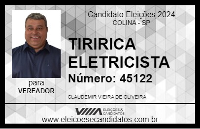 Candidato TIRIRICA ELETRICISTA 2024 - COLINA - Eleições