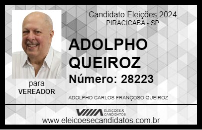 Candidato ADOLPHO QUEIROZ 2024 - PIRACICABA - Eleições