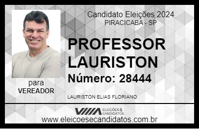 Candidato PROFESSOR LAURISTON 2024 - PIRACICABA - Eleições