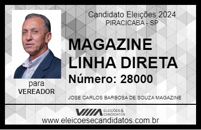 Candidato MAGAZINE LINHA DIRETA 2024 - PIRACICABA - Eleições