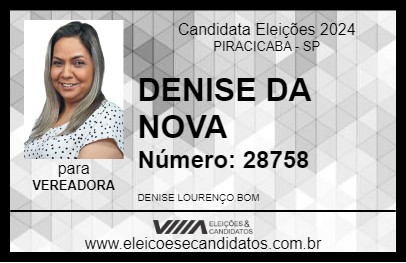 Candidato DENISE DA NOVA 2024 - PIRACICABA - Eleições