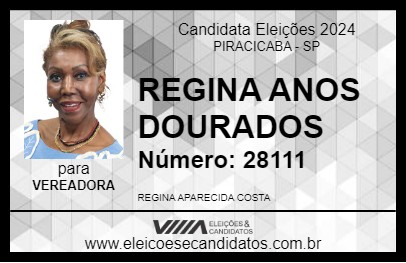 Candidato REGINA ANOS DOURADOS 2024 - PIRACICABA - Eleições