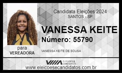 Candidato VANESSA KEITE 2024 - SANTOS - Eleições