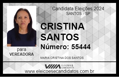 Candidato CRISTINA SANTOS 2024 - SANTOS - Eleições