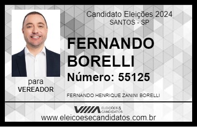 Candidato FERNANDO BORELLI 2024 - SANTOS - Eleições