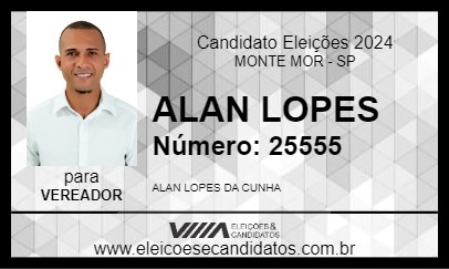 Candidato ALAN LOPES 2024 - MONTE MOR - Eleições