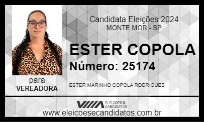 Candidato ESTER COPOLA 2024 - MONTE MOR - Eleições