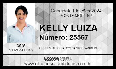 Candidato KELLY LUIZA 2024 - MONTE MOR - Eleições