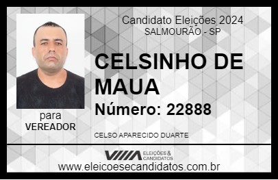 Candidato CELSINHO DE MAUA 2024 - SALMOURÃO - Eleições