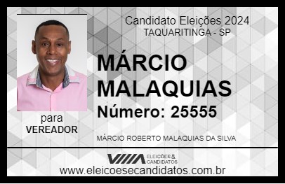 Candidato MÁRCIO MALAQUIAS 2024 - TAQUARITINGA - Eleições