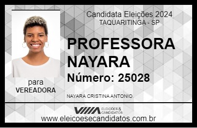 Candidato PROFESSORA NAYARA 2024 - TAQUARITINGA - Eleições