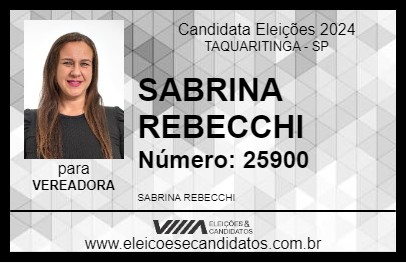 Candidato SABRINA REBECCHI 2024 - TAQUARITINGA - Eleições