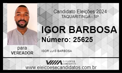 Candidato IGOR BARBOSA 2024 - TAQUARITINGA - Eleições