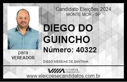 Candidato DIEGO DO GUINCHO 2024 - MONTE MOR - Eleições