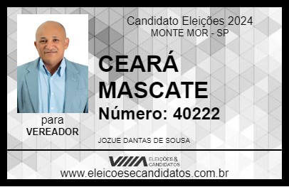 Candidato CEARÁ MASCATE 2024 - MONTE MOR - Eleições