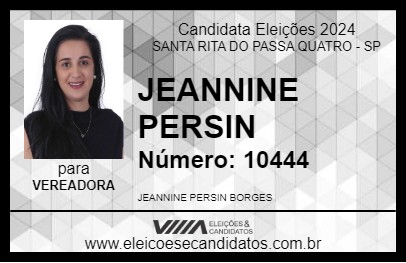 Candidato JEANNINE PERSIN 2024 - SANTA RITA DO PASSA QUATRO - Eleições