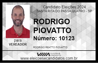 Candidato RODRIGO PIOVATTO 2024 - SANTA RITA DO PASSA QUATRO - Eleições