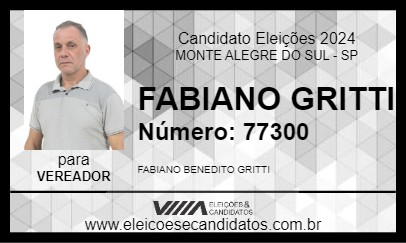 Candidato FABIANO GRITTI 2024 - MONTE ALEGRE DO SUL - Eleições