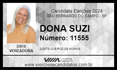 Candidato DONA SUZI 2024 - SÃO BERNARDO DO CAMPO - Eleições