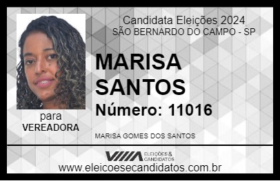 Candidato MARISA SANTOS 2024 - SÃO BERNARDO DO CAMPO - Eleições