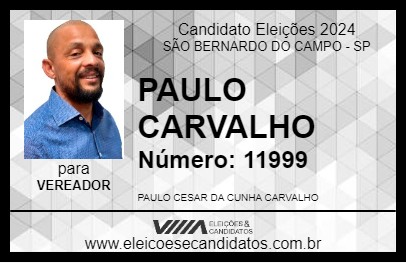 Candidato PAULO CARVALHO 2024 - SÃO BERNARDO DO CAMPO - Eleições