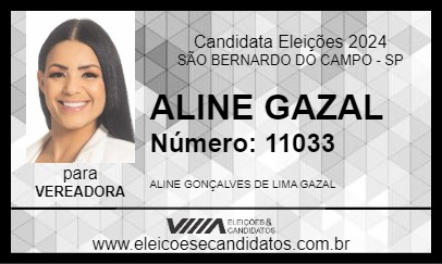 Candidato ALINE GAZAL 2024 - SÃO BERNARDO DO CAMPO - Eleições