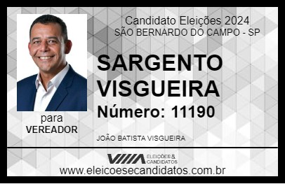 Candidato SARGENTO VISGUEIRA 2024 - SÃO BERNARDO DO CAMPO - Eleições