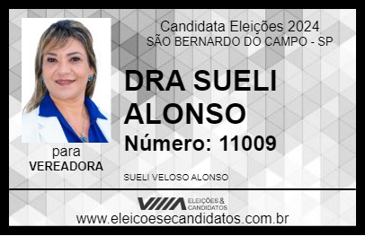 Candidato DRA  SUELI ALONSO 2024 - SÃO BERNARDO DO CAMPO - Eleições