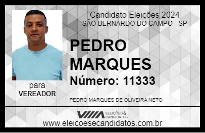 Candidato PEDRO MARQUES 2024 - SÃO BERNARDO DO CAMPO - Eleições