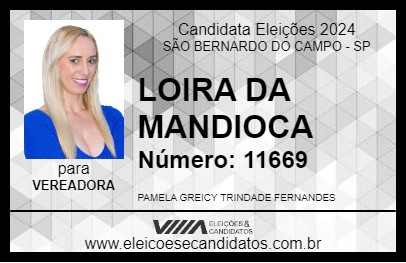 Candidato LOIRA DA MANDIOCA 2024 - SÃO BERNARDO DO CAMPO - Eleições