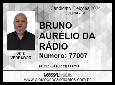 Candidato BRUNO AURÉLIO DA RÁDIO 2024 - COLINA - Eleições